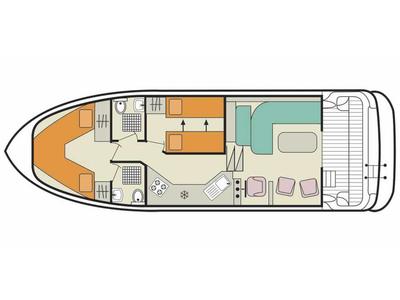 Floor plan of Caprice - Comfort 45, a Cygnet Caprice motorboat at Migennes, France