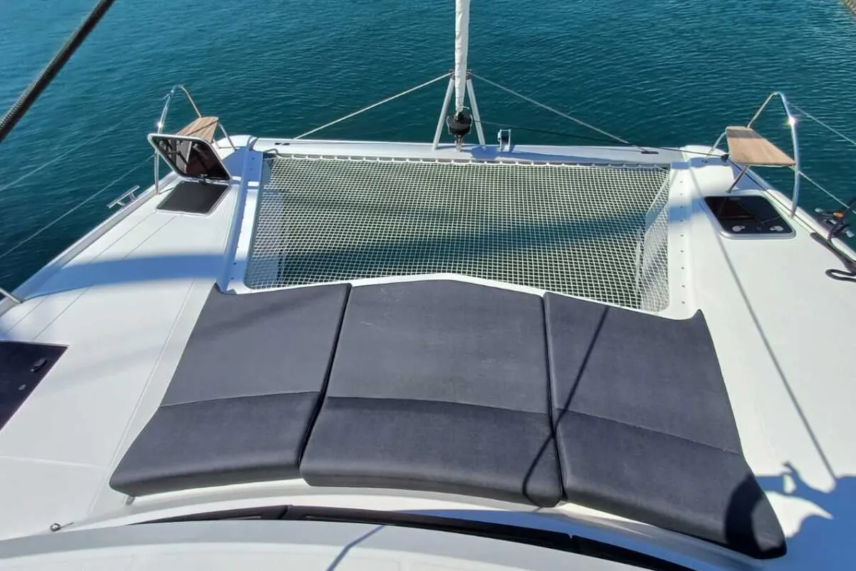 Deck of My Tim, a Fountaine Pajot Isla 40 catamaran at Municipal Unit of Rhodes, Greece