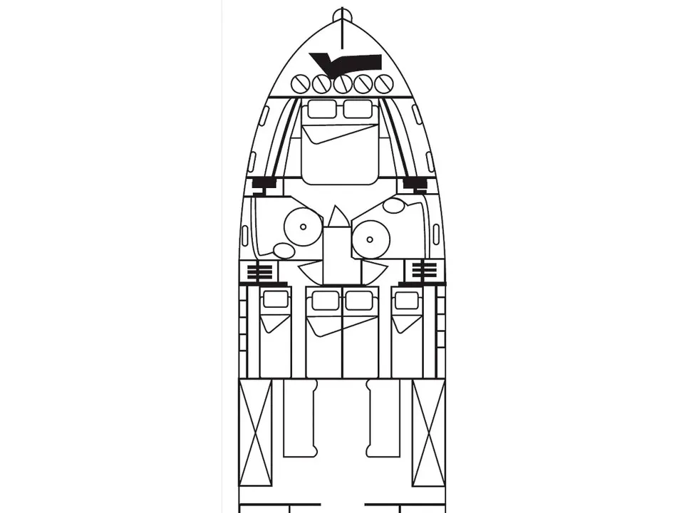 Floor plan of LA VIE, a Eminence Eminence X6 yacht at Općina Sukošan, Croatia