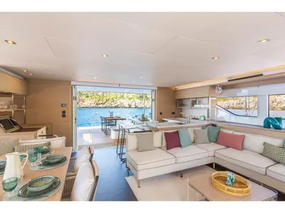 Salon of SAILUXE - Pac-one, a Lagoon 60 catamaran at Olbia, Italy