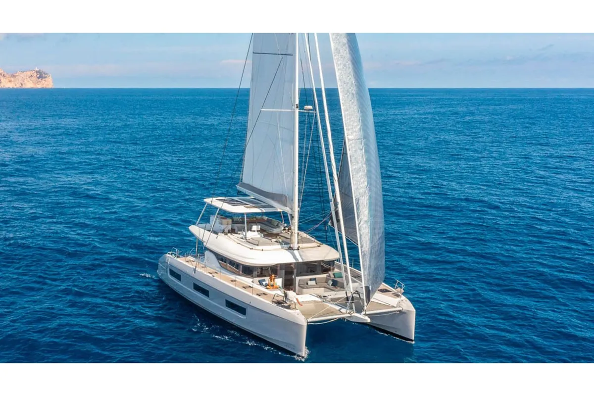 Exterior view of SAILUXE - Pac-one, a Lagoon 60 catamaran at Olbia, Italy
