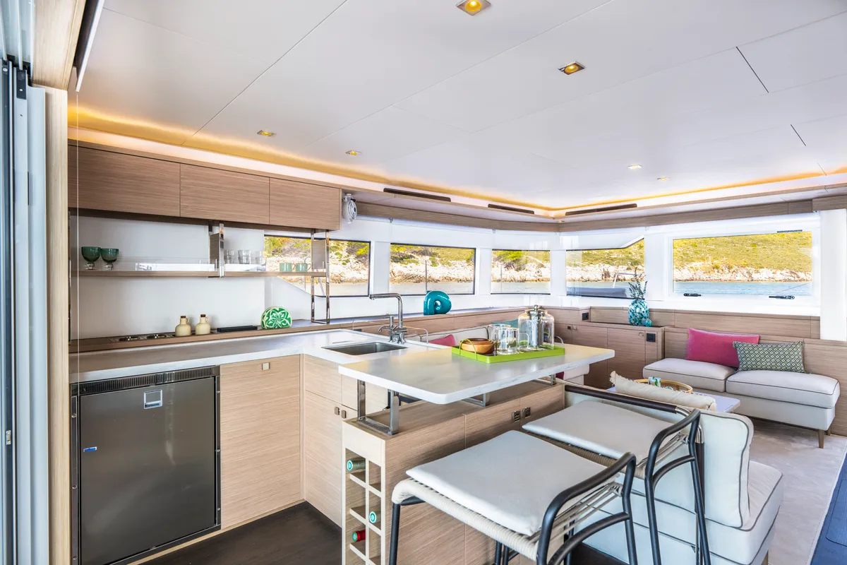 Galley of SAILUXE - Pac-one, a Lagoon 60 catamaran at Olbia, Italy