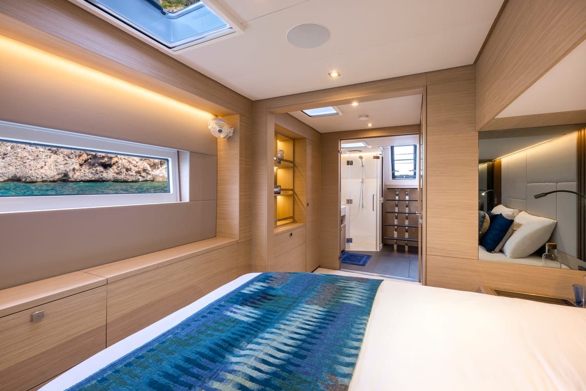 Cabin on SAILUXE - Pac-one, a Lagoon 60 catamaran at Olbia, Italy