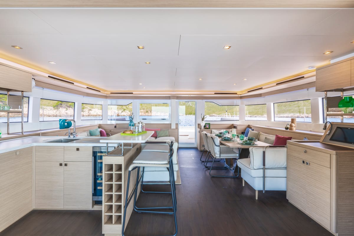 Salon of SAILUXE - Pac-one, a Lagoon 60 catamaran at Olbia, Italy