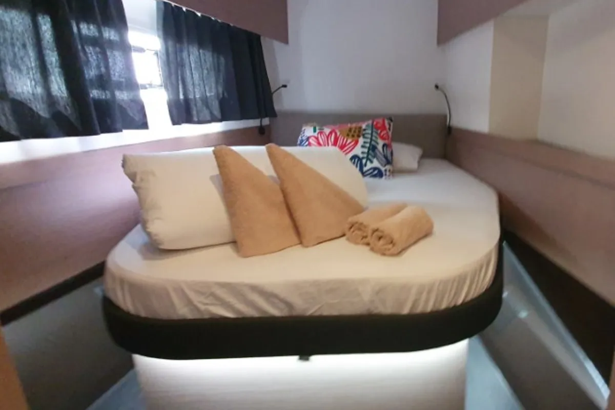 Cabin on Crazy Diamond, a Fountaine Pajot Astrea 42 catamaran at Seget Donji, Croatia