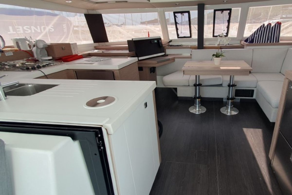 Galley of Crazy Diamond, a Fountaine Pajot Astrea 42 catamaran at Seget Donji, Croatia