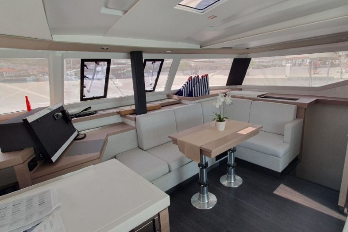 Salon of Crazy Diamond, a Fountaine Pajot Astrea 42 catamaran at Seget Donji, Croatia