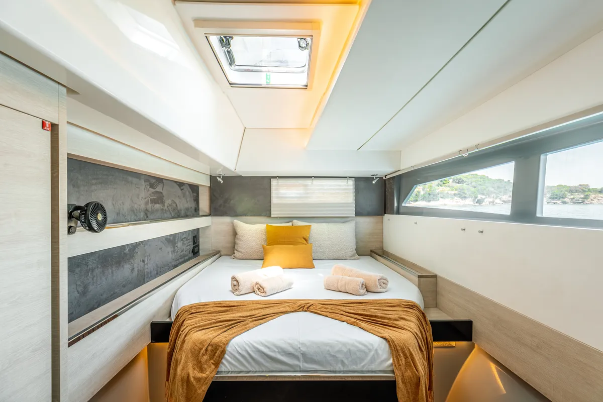 Cabin on WINDSEA, a Leopard 50 catamaran at Gouvia, Greece