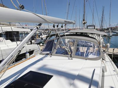 Deck of NIKE, a Hanse Yachts Hanse 418 sailboat at Novi Vinodolski, Croatia
