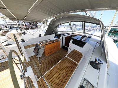 Cockpit of NIKE, a Hanse Yachts Hanse 418 sailboat at Novi Vinodolski, Croatia