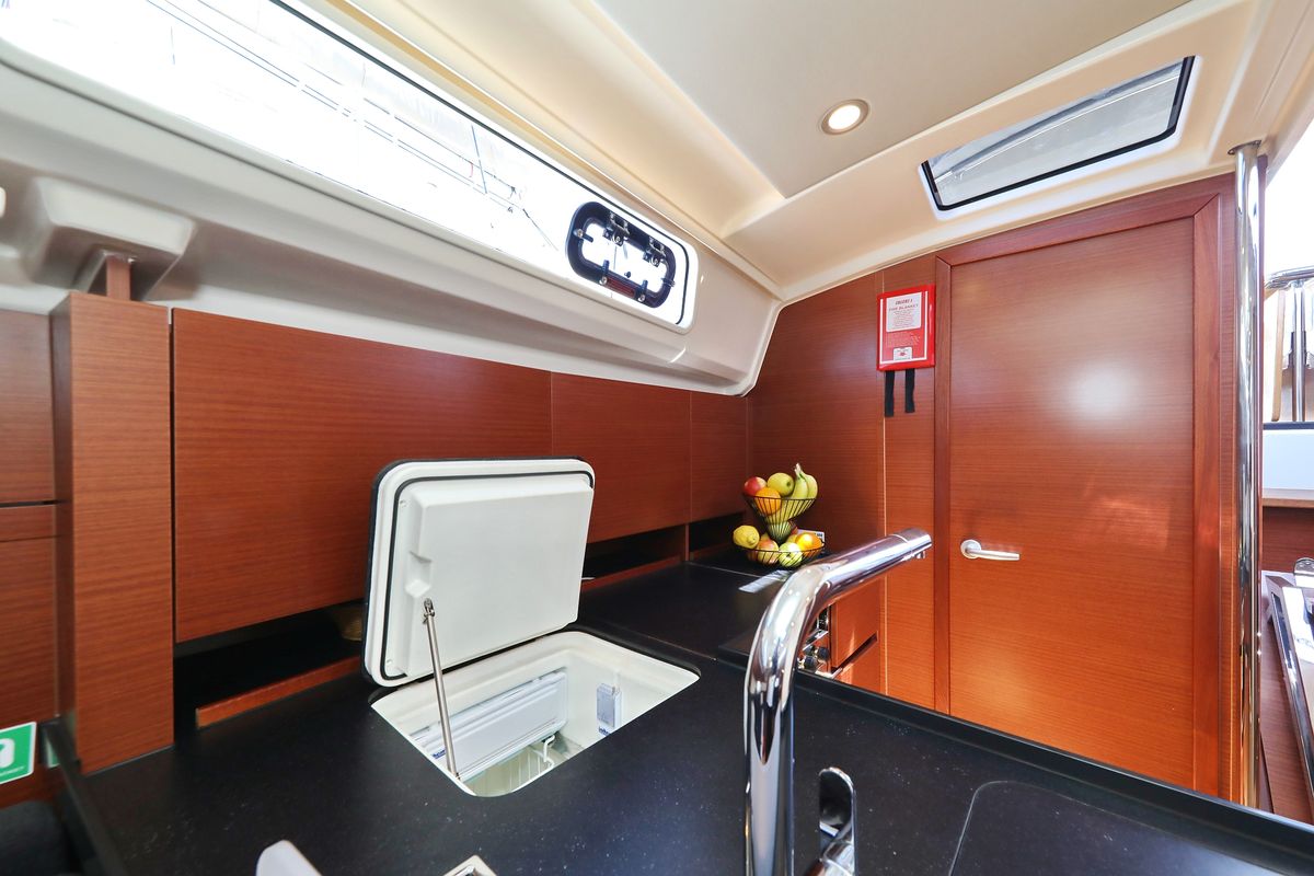 Galley of NIKE, a Hanse Yachts Hanse 418 sailboat at Novi Vinodolski, Croatia