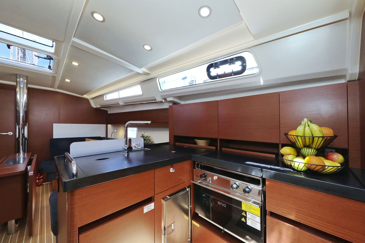 Galley of NIKE, a Hanse Yachts Hanse 418 sailboat at Novi Vinodolski, Croatia