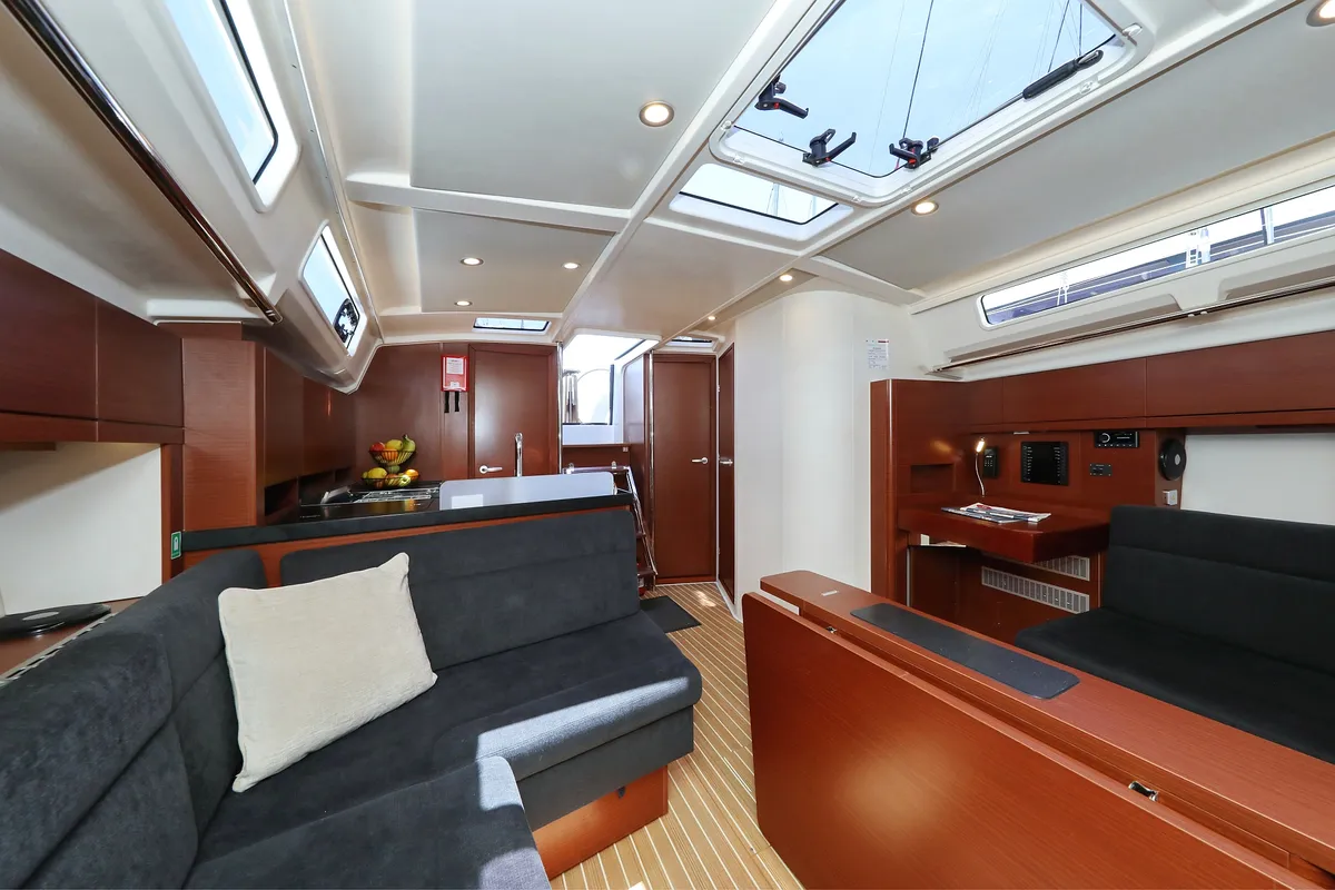Salon of NIKE, a Hanse Yachts Hanse 418 sailboat at Novi Vinodolski, Croatia