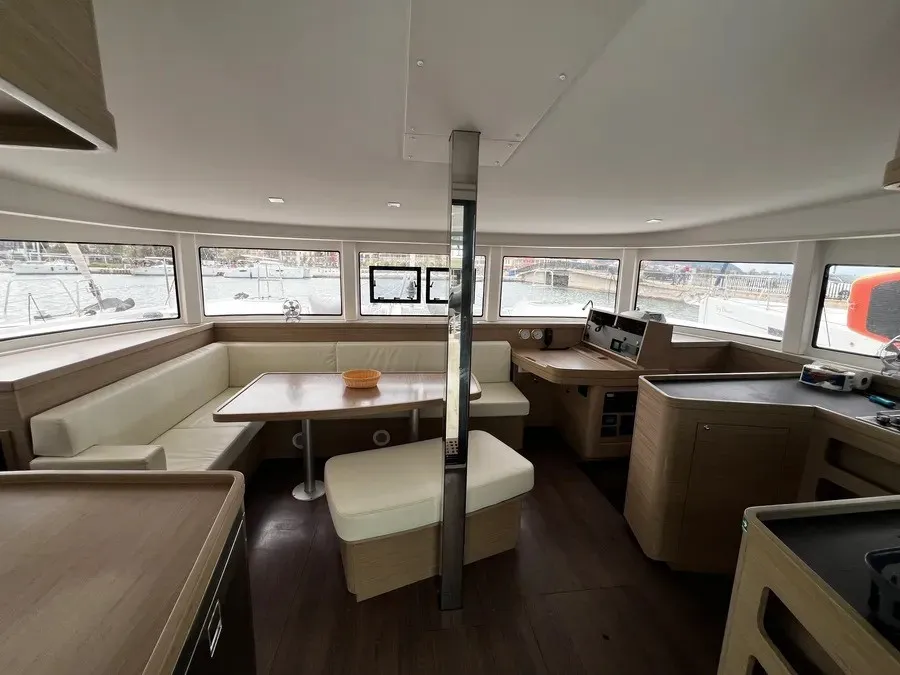 Salon of Zahira, a Lagoon 42 catamaran at Municipal Unit of Lefkada, Greece
