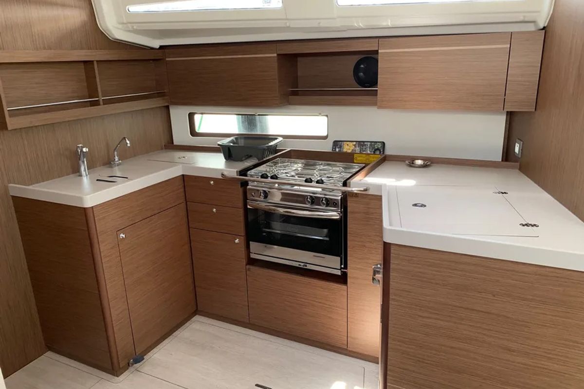 Galley of Avra, a Beneteau Oceanis 40.1 sailboat at Volos Municipality, Greece