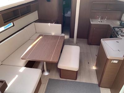 Salon of Avra, a Beneteau Oceanis 40.1 sailboat at Volos Municipality, Greece