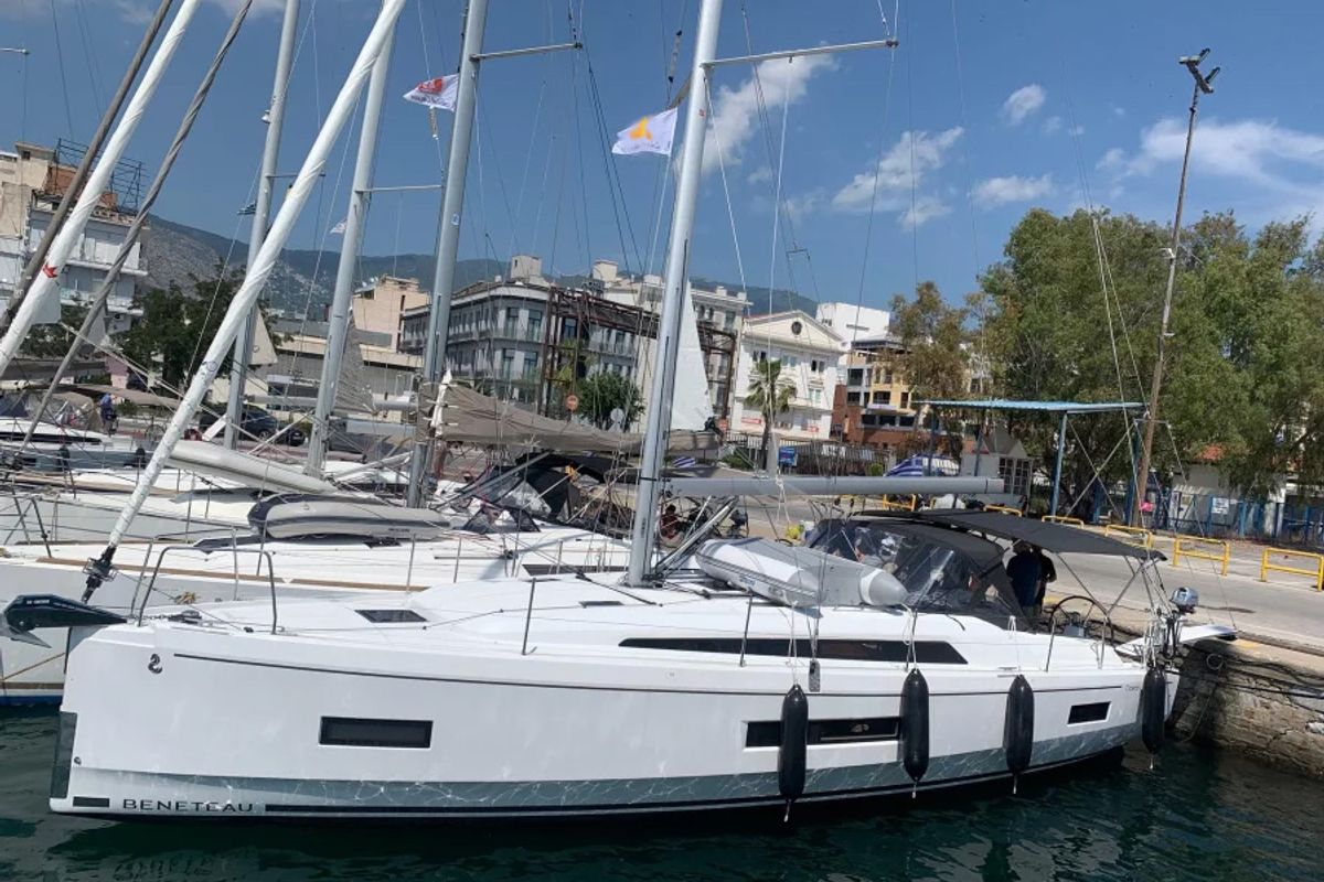 Exterior view of Avra, a Beneteau Oceanis 40.1 sailboat at Volos Municipality, Greece
