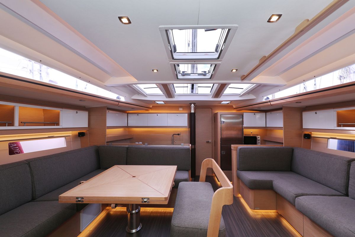Salon of Moonlight, a Dufour 56 Exclusive sailboat at Grad Trogir, Croatia
