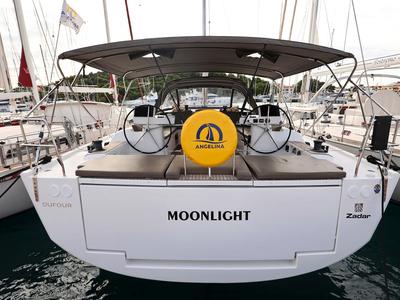 Cockpit of Moonlight, a Dufour 56 Exclusive sailboat at Grad Trogir, Croatia
