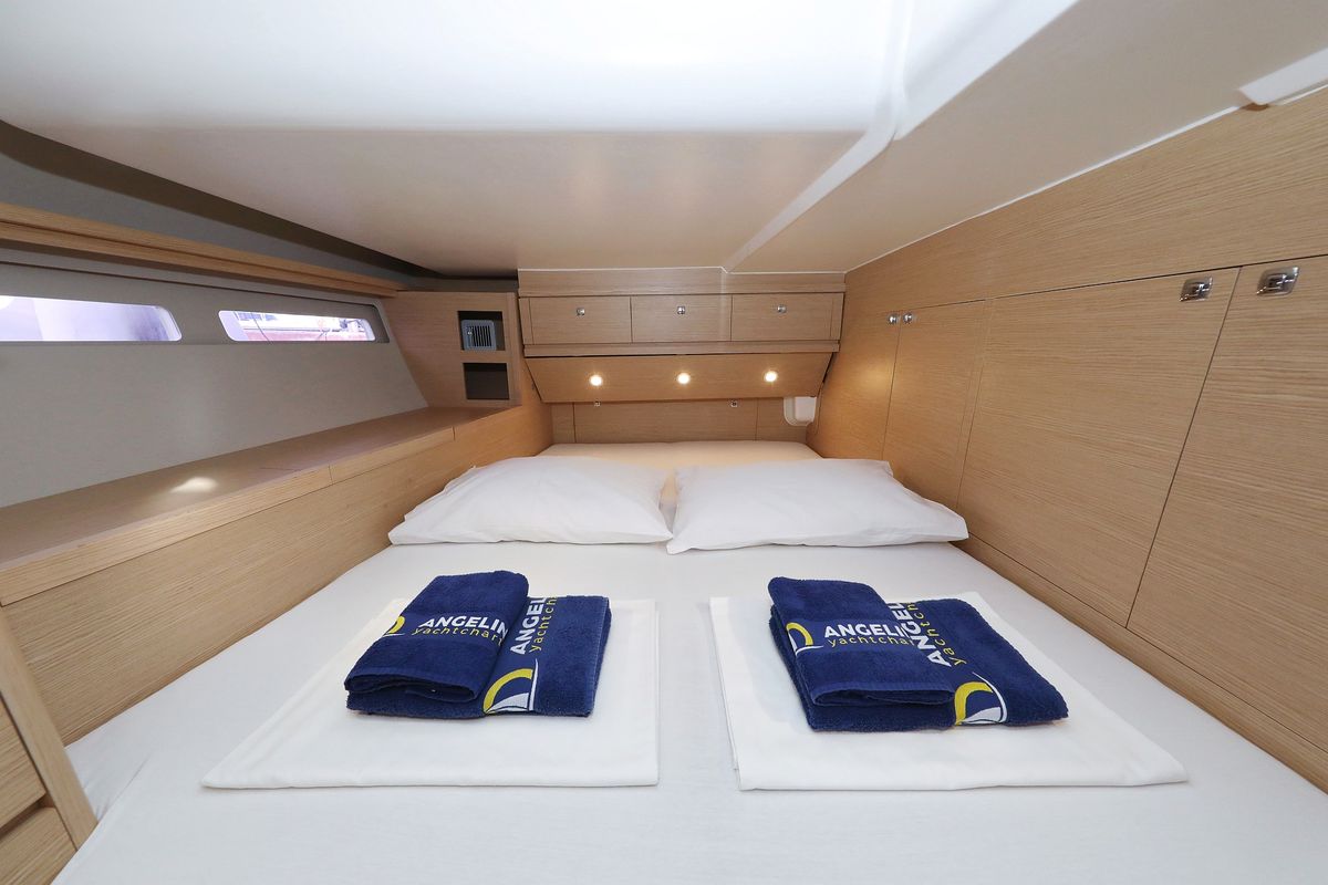 Cabin on Moonlight, a Dufour 56 Exclusive sailboat at Grad Trogir, Croatia