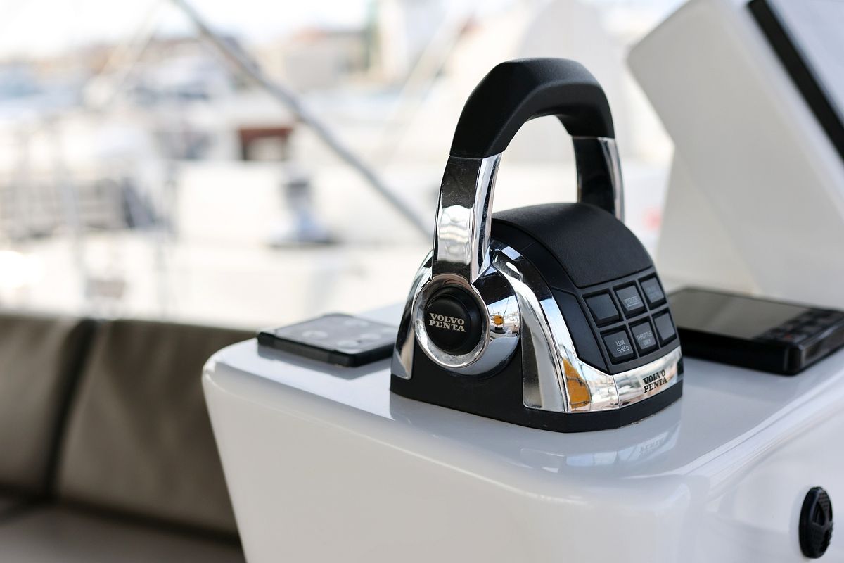Cockpit of Moonlight, a Dufour 56 Exclusive sailboat at Grad Trogir, Croatia