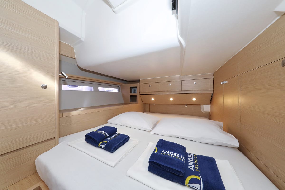 Cabin on Moonlight, a Dufour 56 Exclusive sailboat at Grad Trogir, Croatia