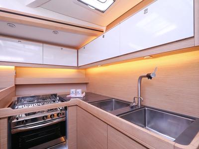 Galley of Moonlight, a Dufour 56 Exclusive sailboat at Grad Trogir, Croatia