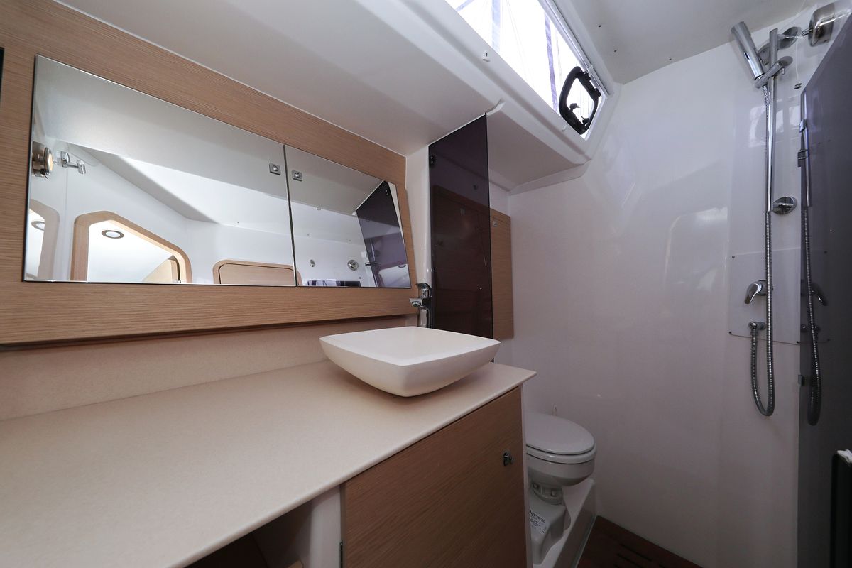Head on Moonlight, a Dufour 56 Exclusive sailboat at Grad Trogir, Croatia