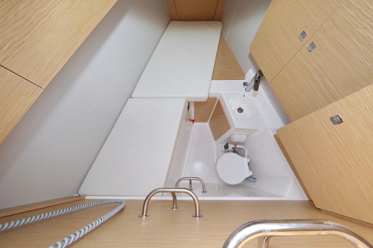 Cabin on Moonlight, a Dufour 56 Exclusive sailboat at Grad Trogir, Croatia