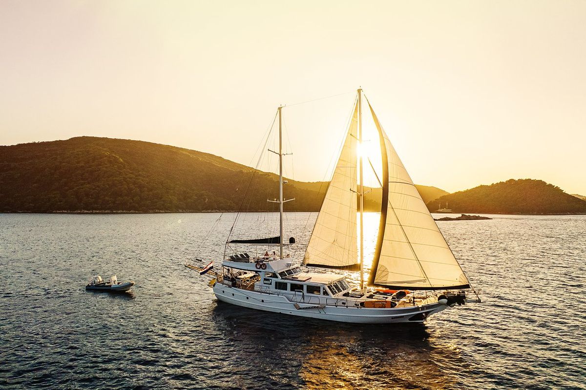 Exterior view of Maske, a Fethiye Shipyard Maske yacht at Grad Kaštela, Croatia