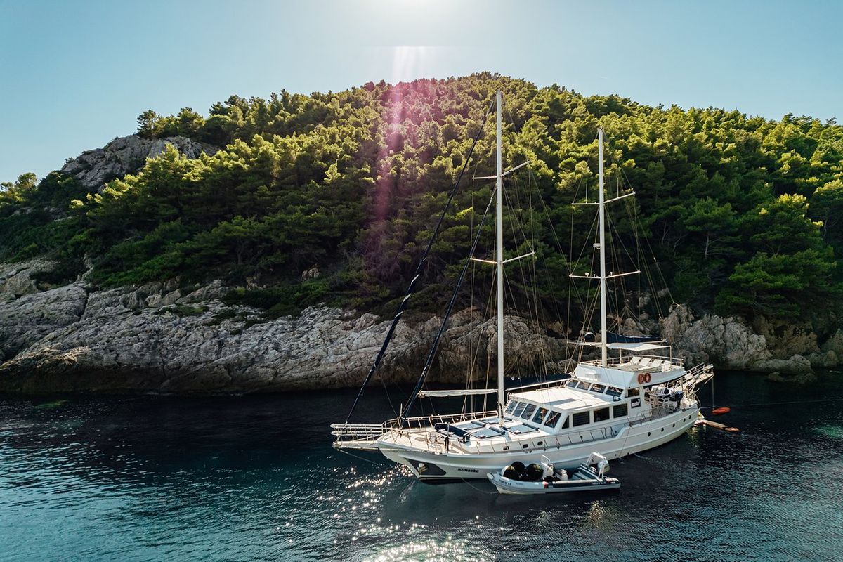 Exterior view of Maske, a Fethiye Shipyard Maske yacht at Grad Kaštela, Croatia