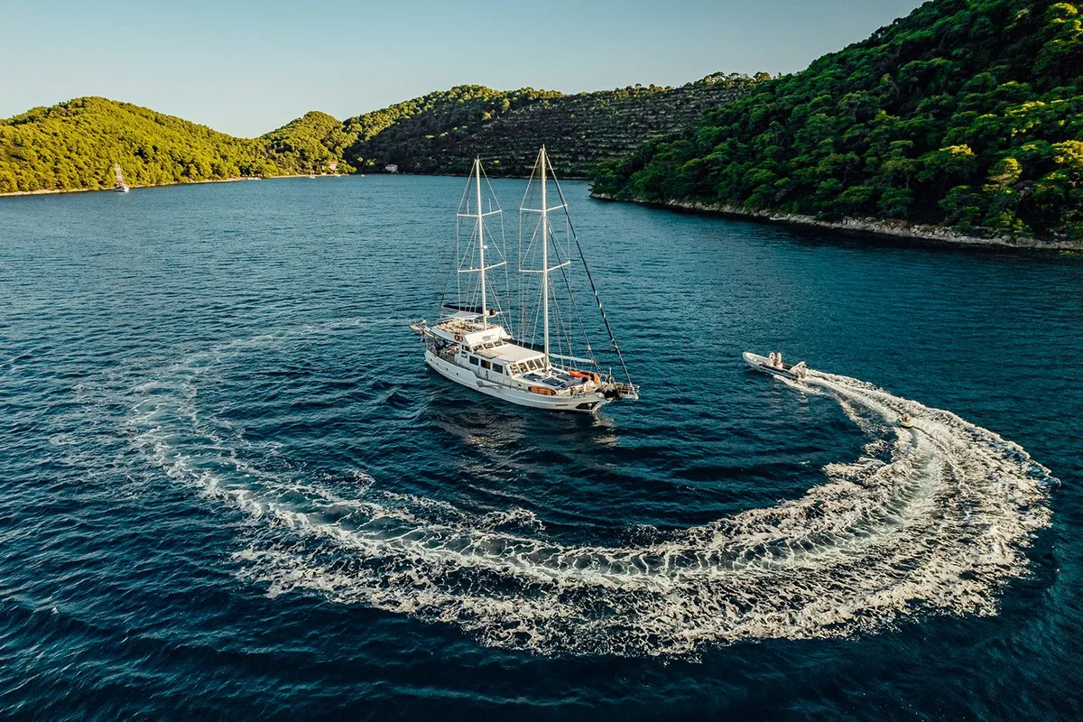 Exterior view of Maske, a Fethiye Shipyard Maske yacht at Grad Kaštela, Croatia