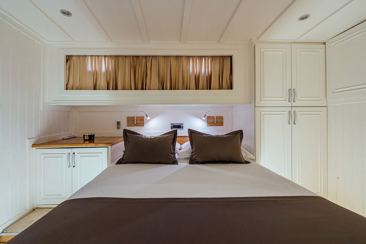 Cabin on Maske, a Fethiye Shipyard Maske yacht at Grad Kaštela, Croatia
