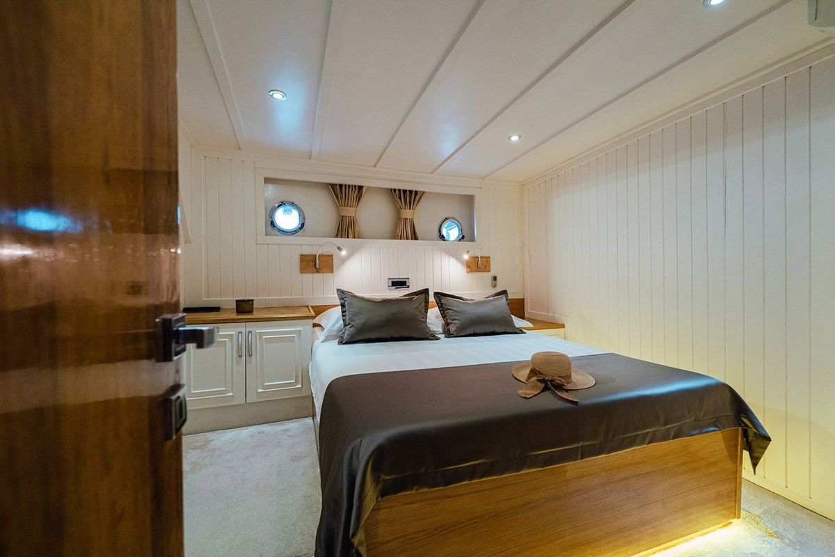 Cabin on Maske, a Fethiye Shipyard Maske yacht at Grad Kaštela, Croatia