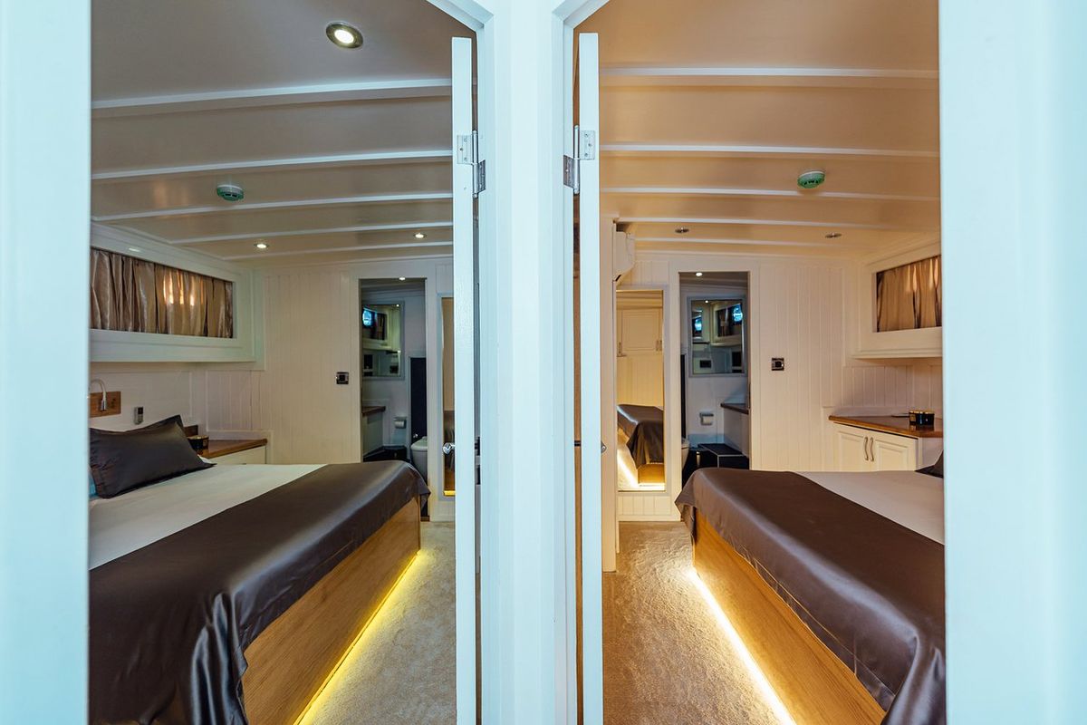 Cabin on Maske, a Fethiye Shipyard Maske yacht at Grad Kaštela, Croatia