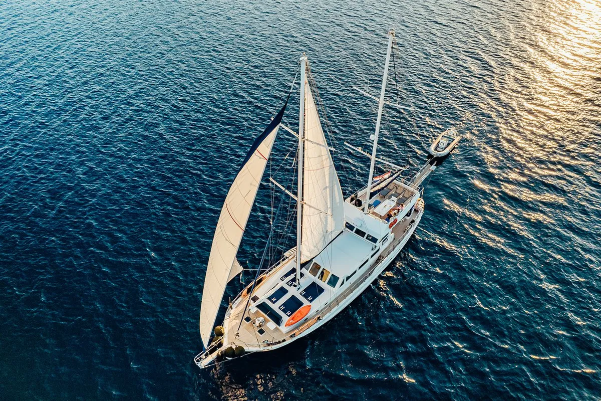 Exterior view of Maske, a Fethiye Shipyard Maske yacht at Grad Kaštela, Croatia