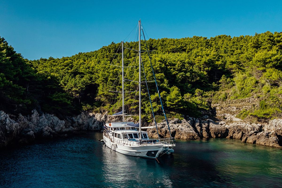 Exterior view of Maske, a Fethiye Shipyard Maske yacht at Grad Kaštela, Croatia