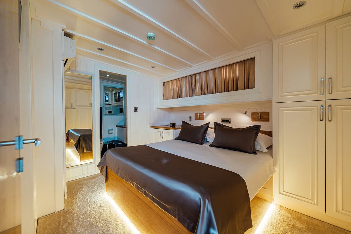 Cabin on Maske, a Fethiye Shipyard Maske yacht at Grad Kaštela, Croatia