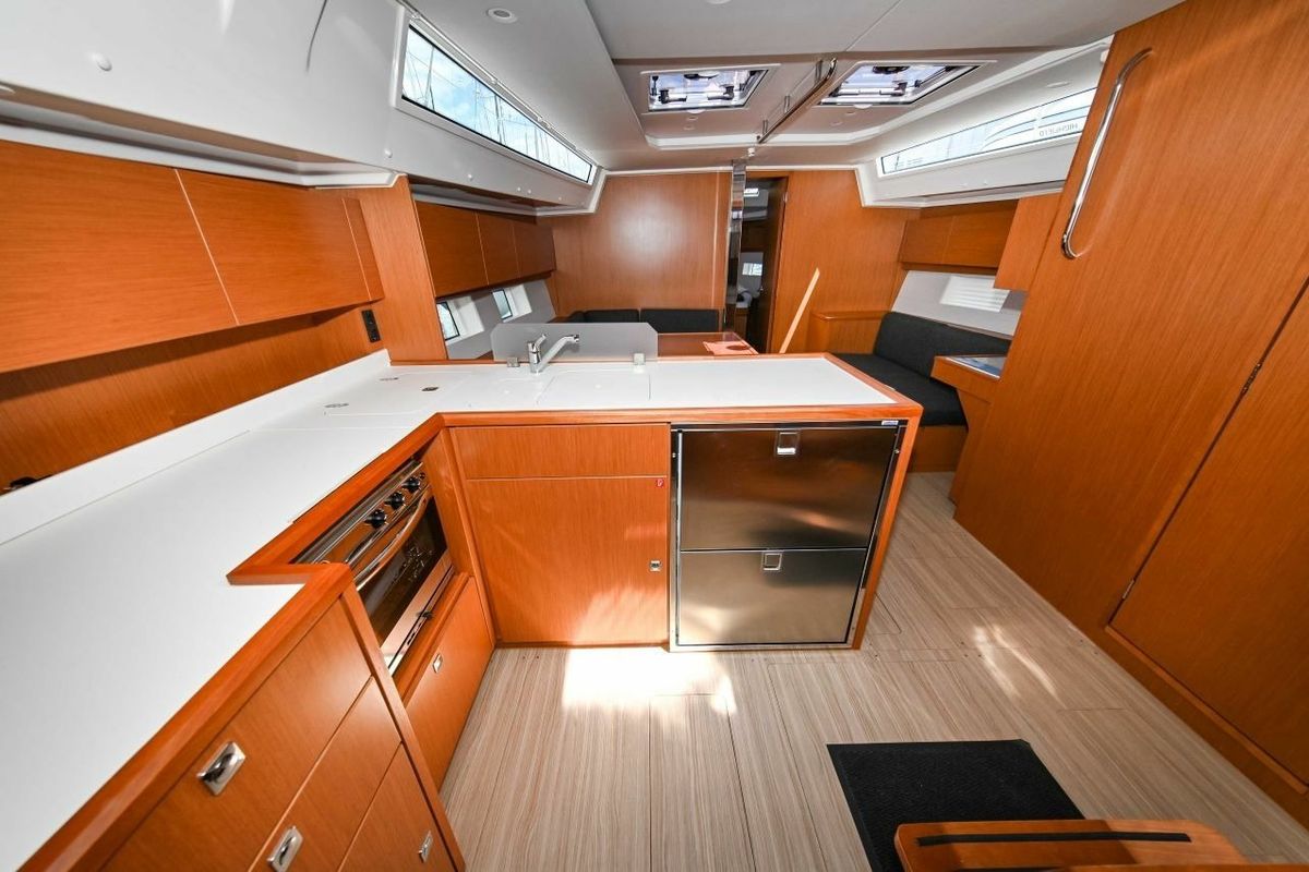 Galley of EFIX, a Bavaria C45 sailboat at Zadar, Croatia