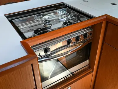 Galley of EFIX, a Bavaria C45 sailboat at Zadar, Croatia