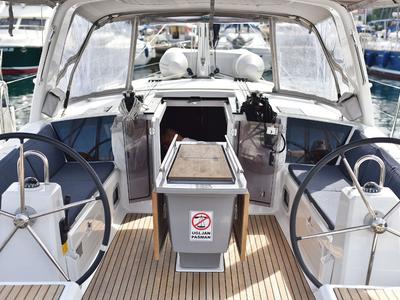 Cockpit of Seven, a Beneteau Oceanis 41.1 sailboat at Zadar, Croatia