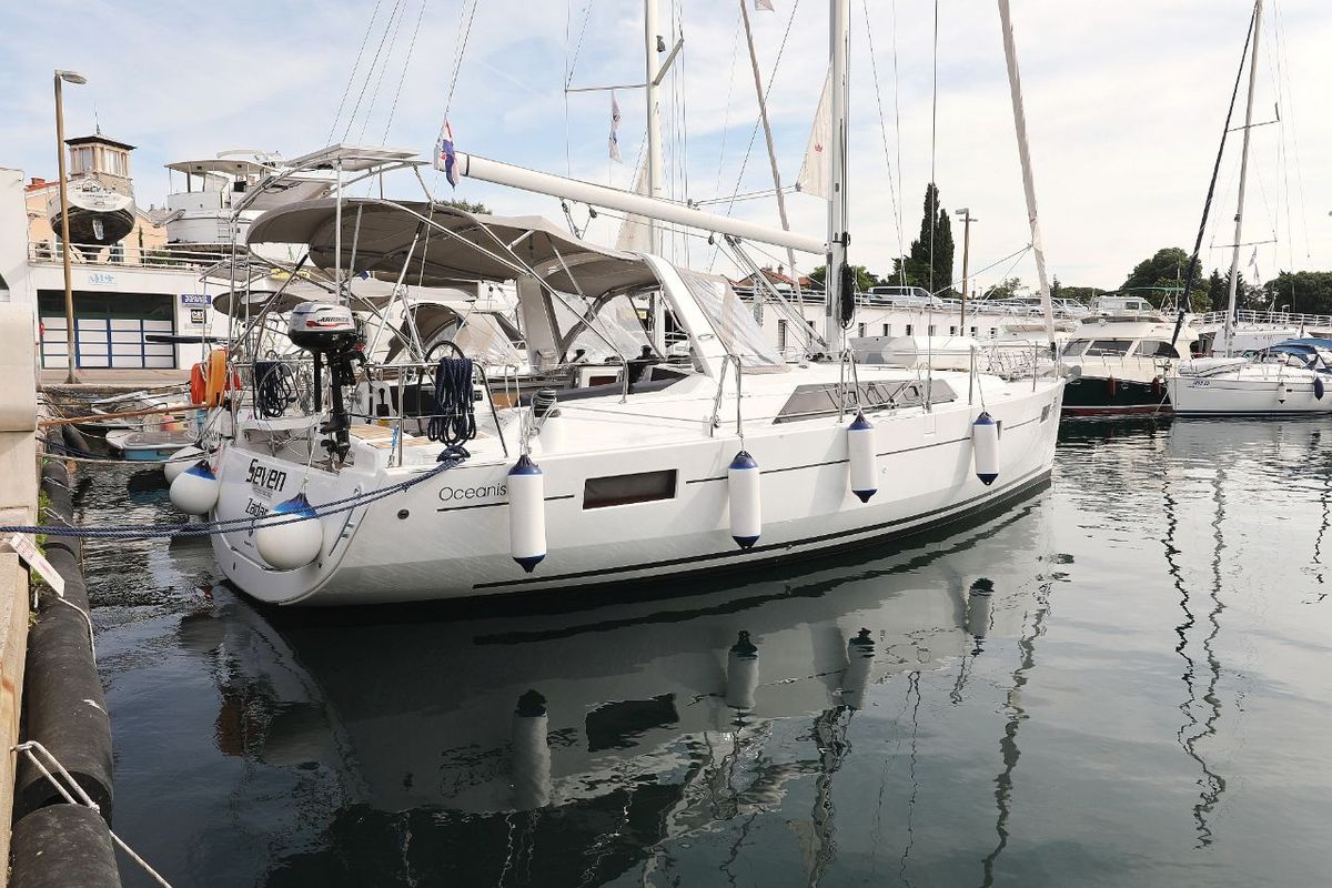 Exterior view of Seven, a Beneteau Oceanis 41.1 sailboat at Zadar, Croatia
