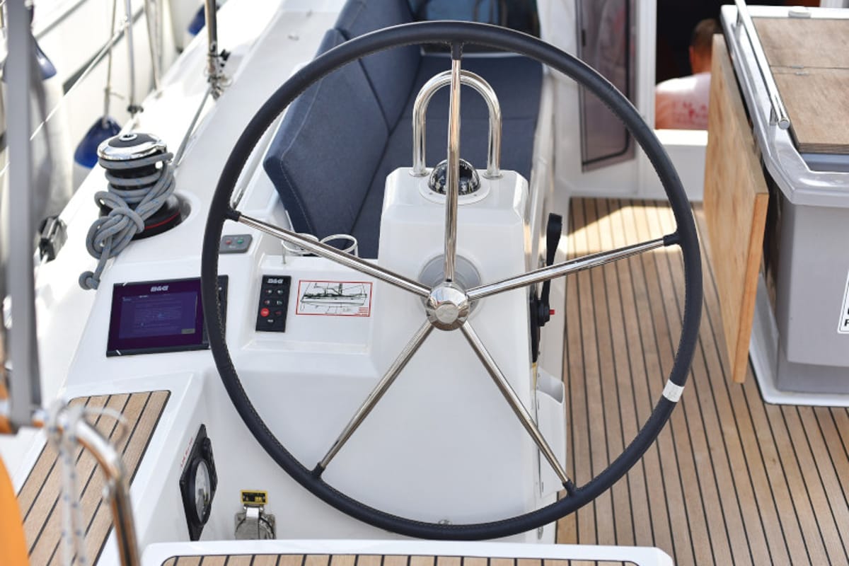 Cockpit of Seven, a Beneteau Oceanis 41.1 sailboat at Zadar, Croatia