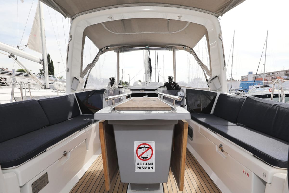 Deck of Seven, a Beneteau Oceanis 41.1 sailboat at Zadar, Croatia