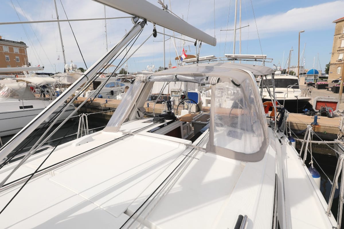 Deck of Seven, a Beneteau Oceanis 41.1 sailboat at Zadar, Croatia