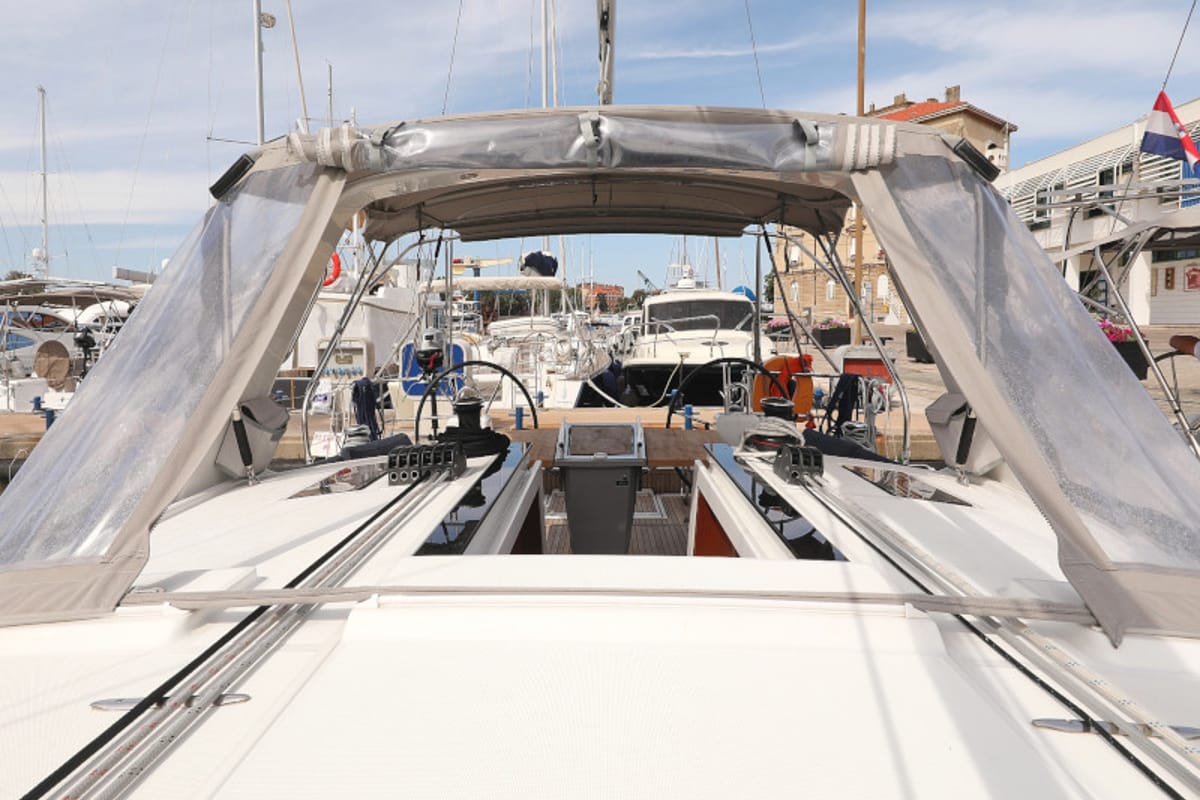 Deck of Seven, a Beneteau Oceanis 41.1 sailboat at Zadar, Croatia