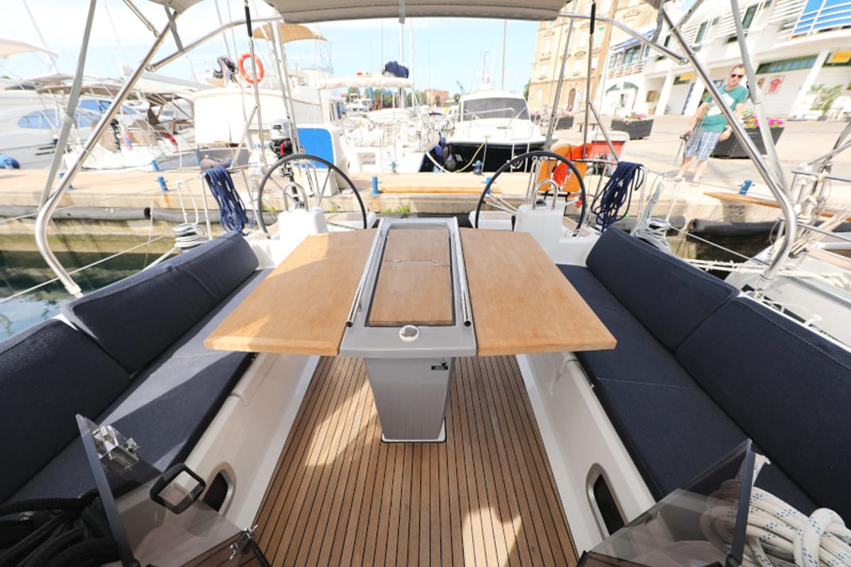 Deck of Seven, a Beneteau Oceanis 41.1 sailboat at Zadar, Croatia