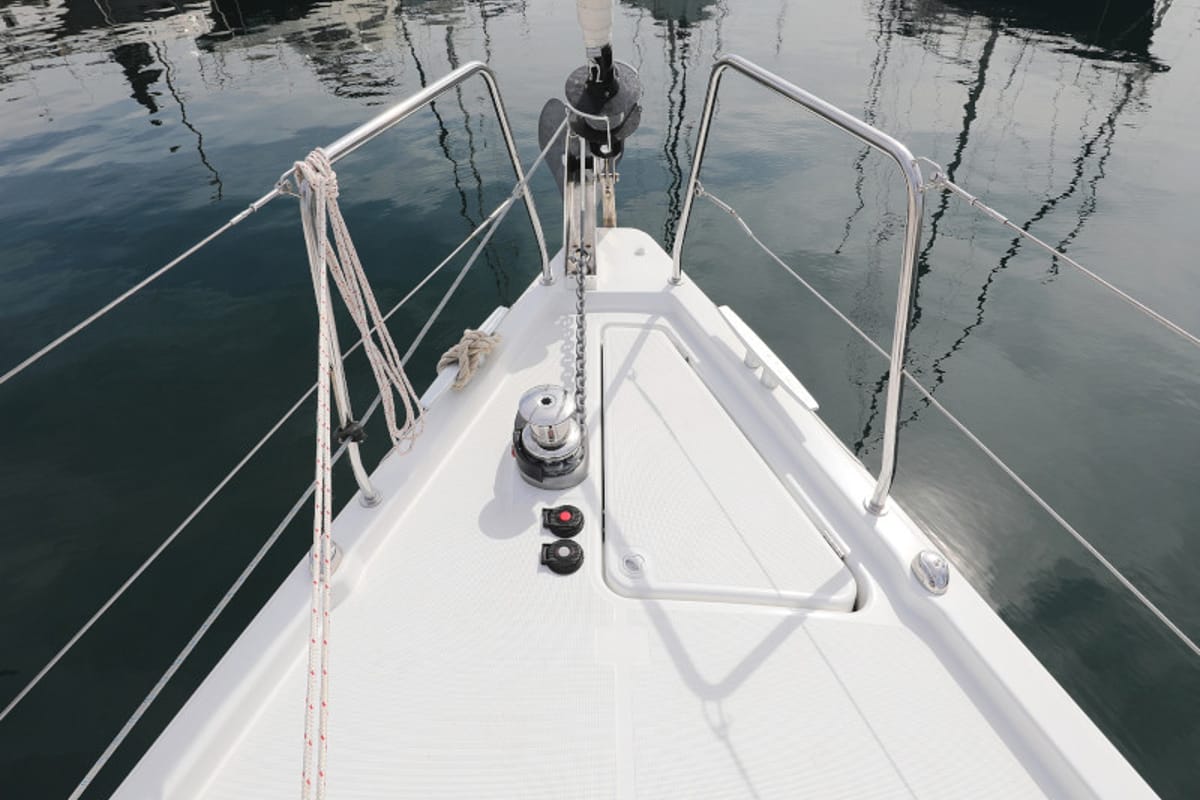 Exterior view of Seven, a Beneteau Oceanis 41.1 sailboat at Zadar, Croatia