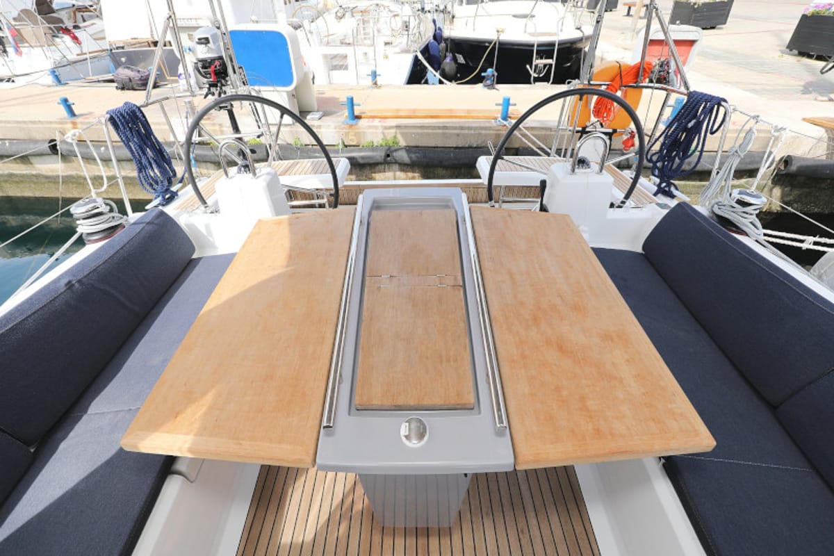 Cockpit of Seven, a Beneteau Oceanis 41.1 sailboat at Zadar, Croatia
