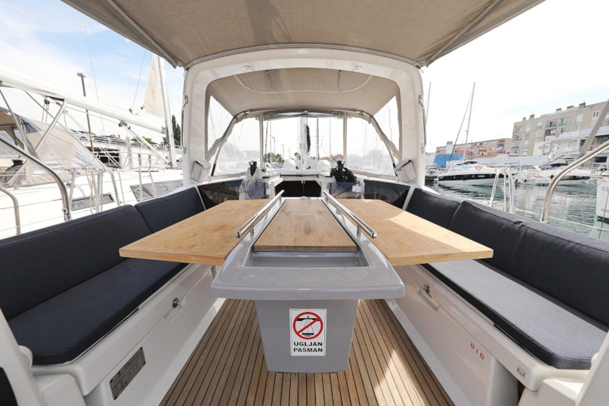 Deck of Seven, a Beneteau Oceanis 41.1 sailboat at Zadar, Croatia